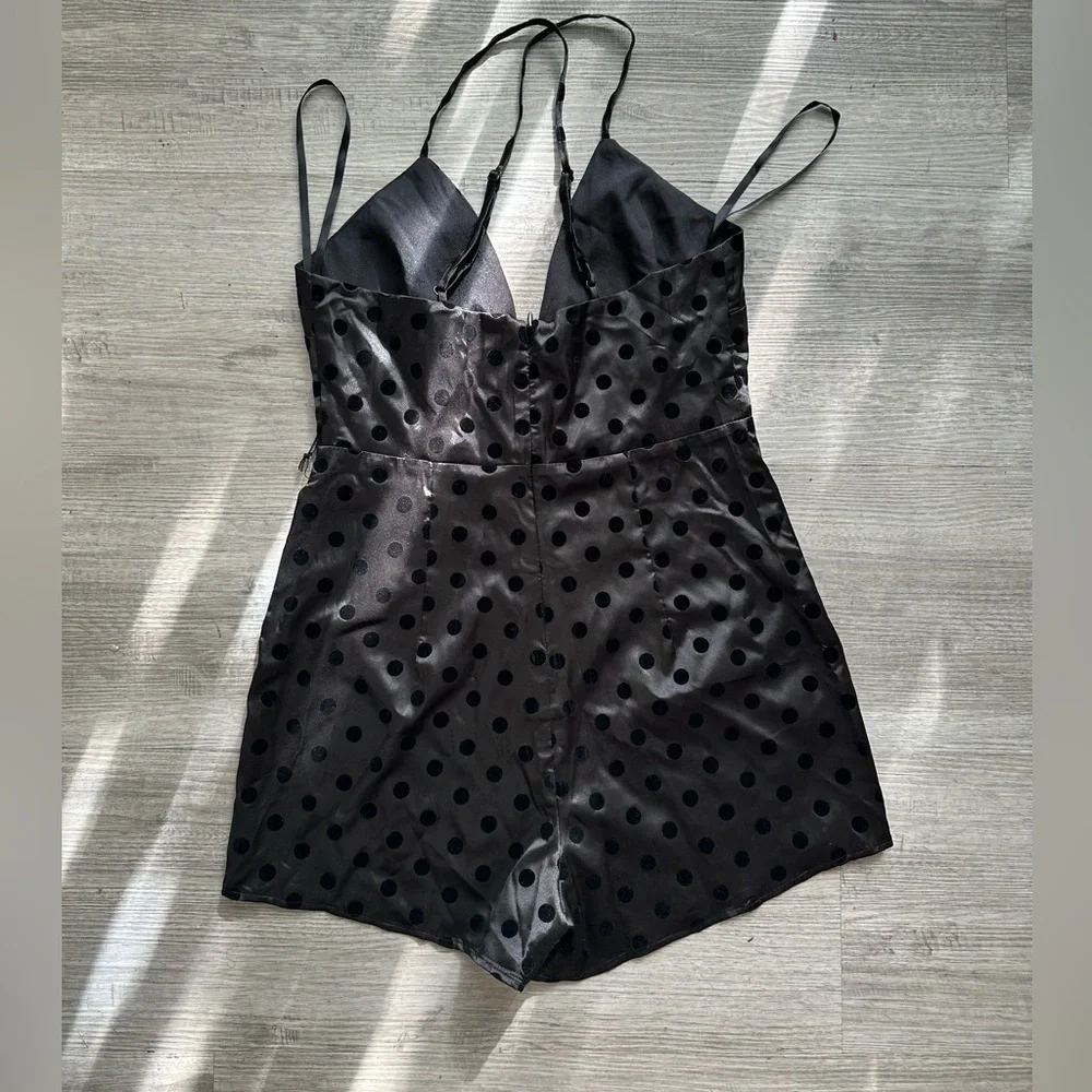 By the way Chic Black Polka Dot Romper - Picture 2 of 5